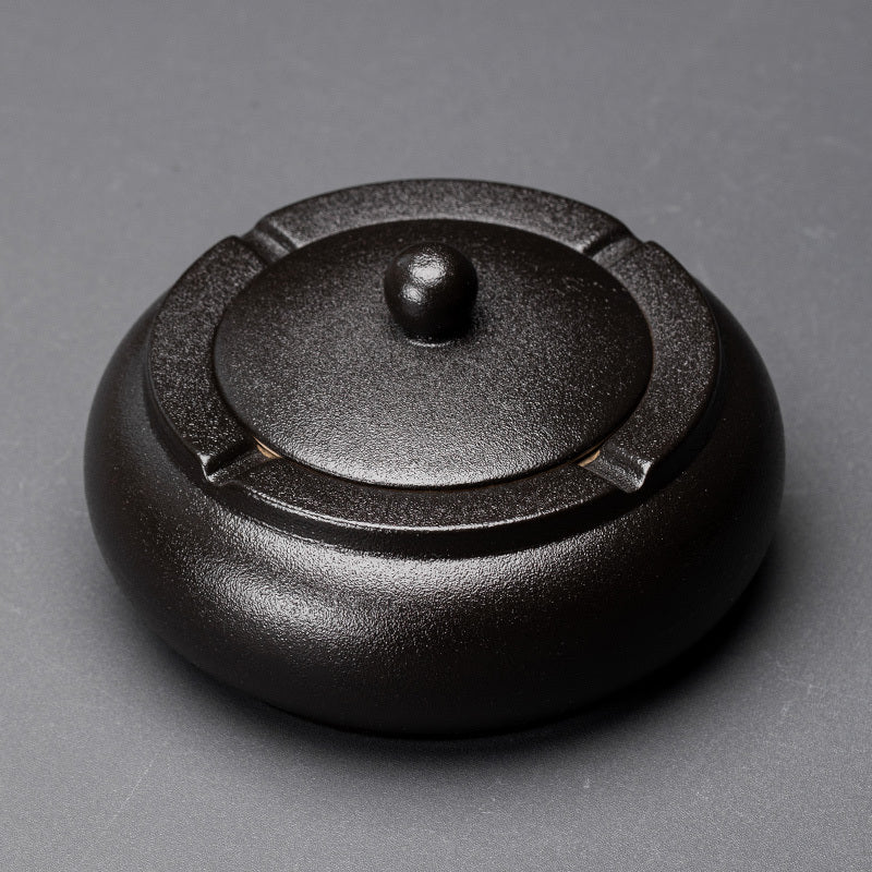 Chinese Style Retro Household Ashtray With Lid Windproof