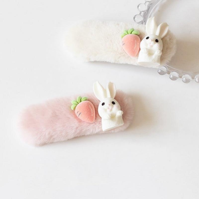 Plush Rabbit Hairpin Side Bang Clip