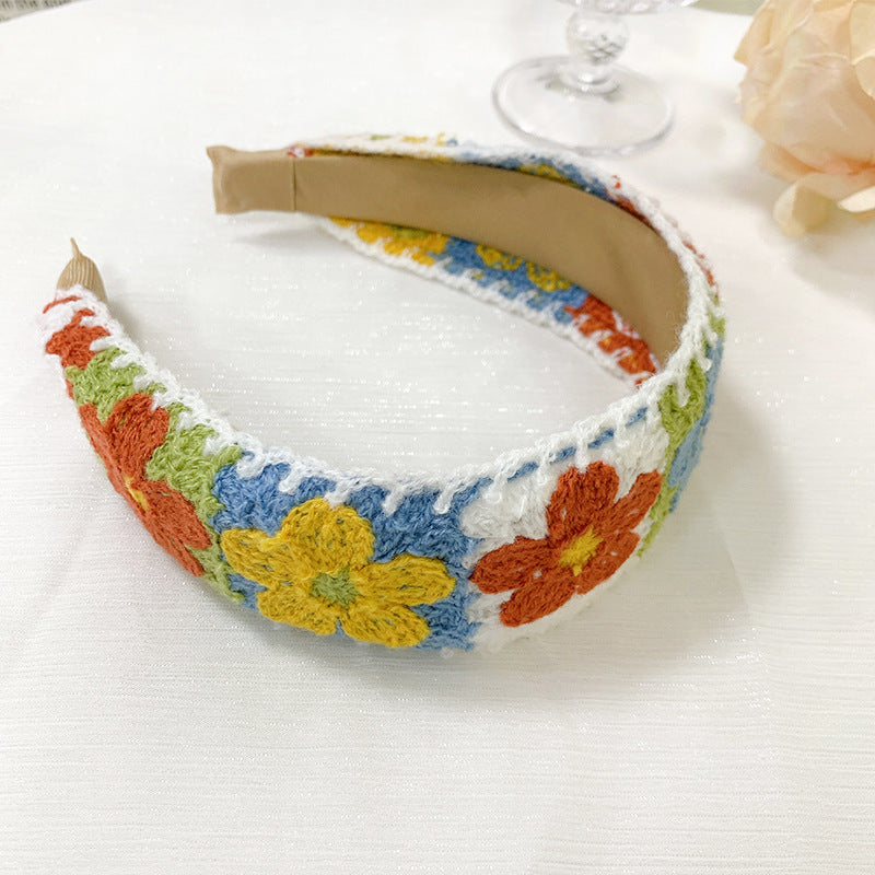 Ethnic Style Embroidery Floral Hair Band Hair Accessories-4