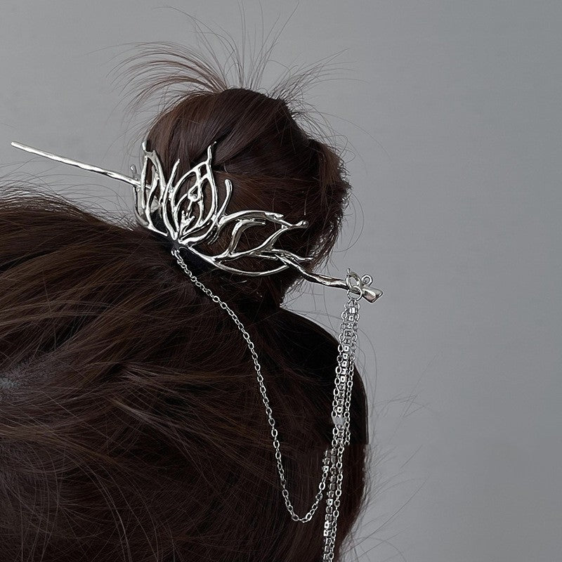 Metal Lotus Hairpin Chinese Wind Hairpin Hair Accessories Headwear Female