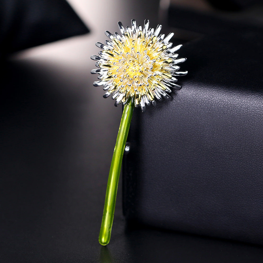 Delicate dandelion brooch