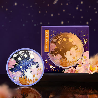 Wenchuang Cat Stargazing Quicksand Silicon Coaster Wärmeisolierungspad Nicht-Rutsch