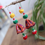 Ethnic Style Chinese Frog Fabric Earrings Cotton And Linen Accessories Embroidery