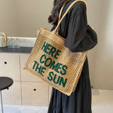 Weaving Hollow Tote Shoulder Bag