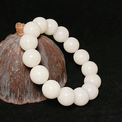 White Jade Bodhi Ball Bracelet