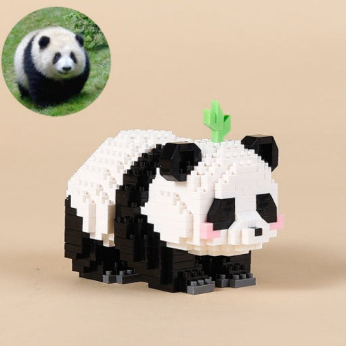 Giant Panda Flower Fruit Lai Menglan Microparticle Building Block Toy