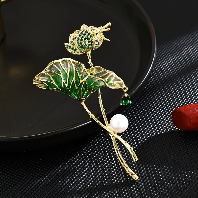 Lotus Pond Moonlight Brooch Unisex High-grade Pin