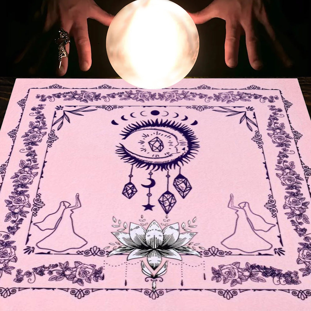 Tarot Table Cloth Moon Sun Lucky Tree Flannel Tablecloth-34