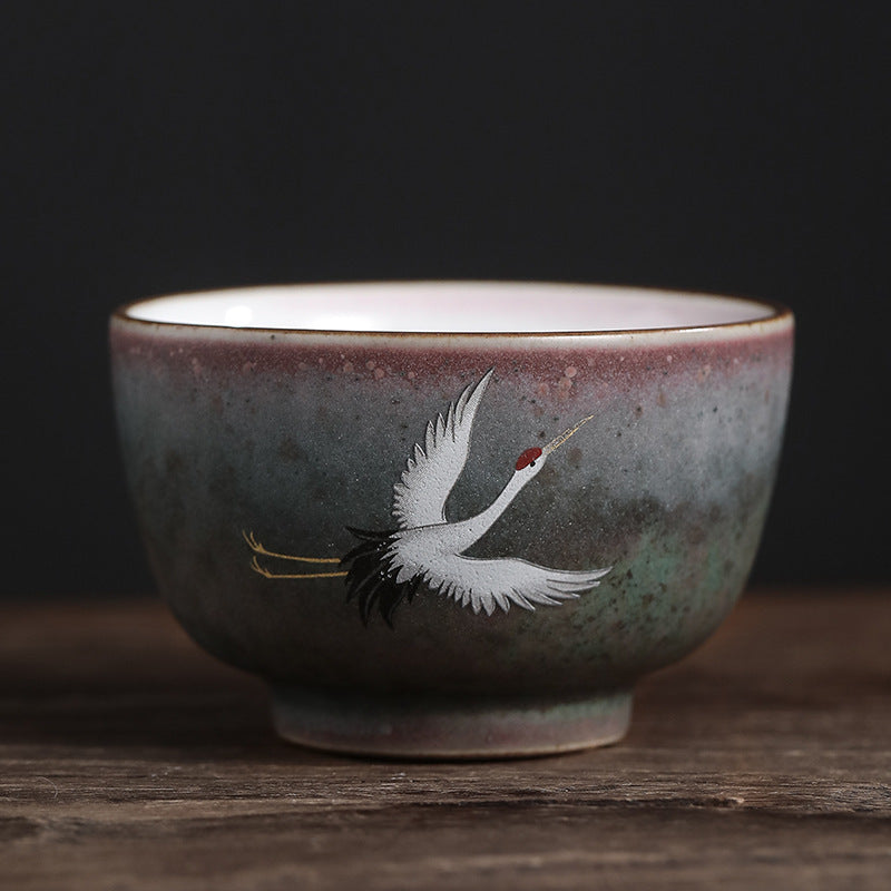 Creative Ceramic Ruihe Chengxiang Crane Teacup