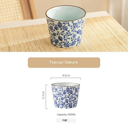 ‘Cooking Tea Around the Stove’ Tea Cup Blue and White Porcelain Tea Bowl-6