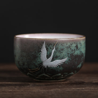 Creative Ceramic Ruihe Chengxiang Crane Teacup