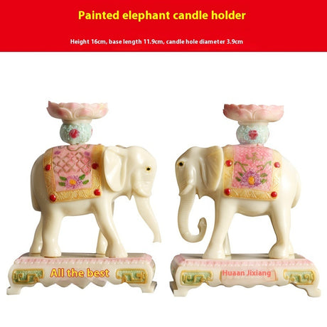 Harz klassische Ornamente Märchen Elefant Buddha Anbetung Kerzenkörper