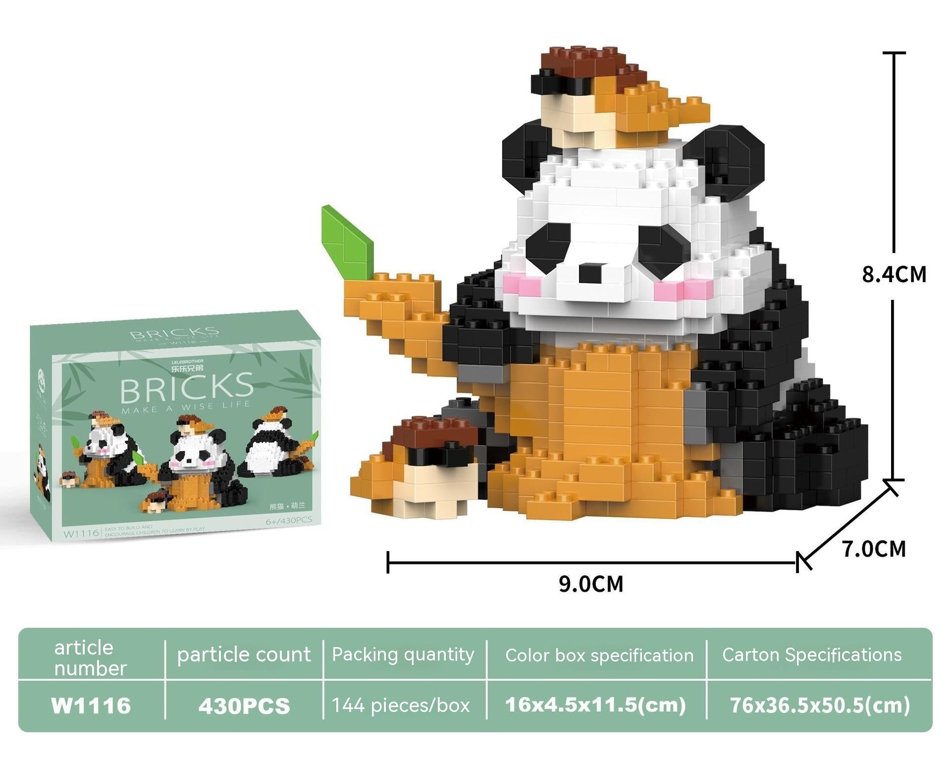 Giant Panda National Treasure Building Blocks Toys-6