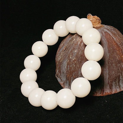 White Jade Bodhi Ball Bracelet