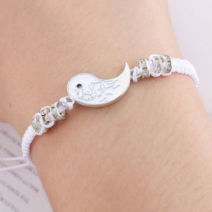 Chinese Style Retro Hand rope Tai Chi Double Dragon Bracelet-3