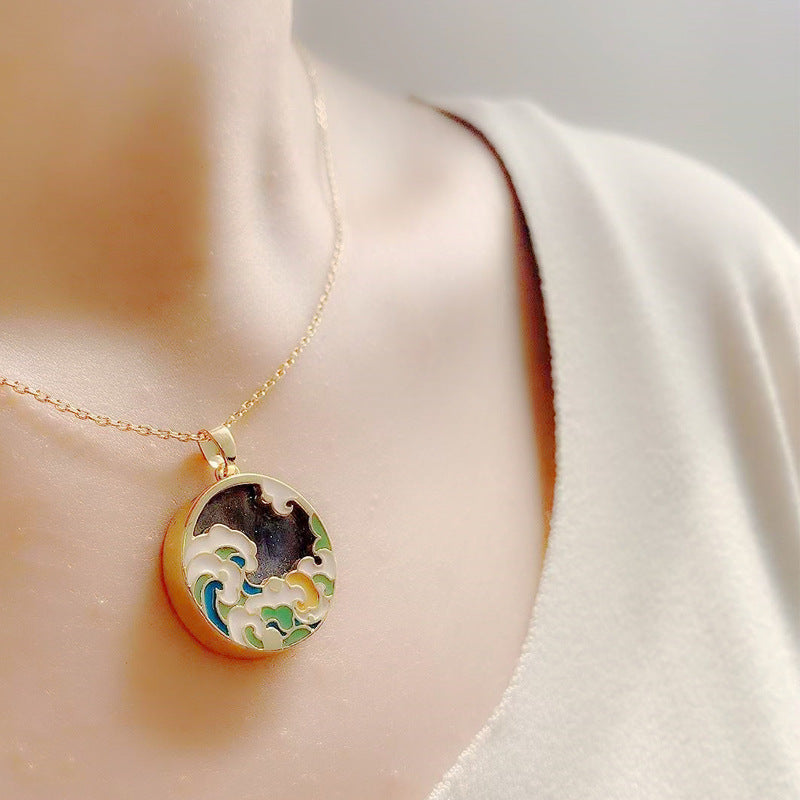 High-end Design Light Luxury Enamel Vintage Necklace For Women