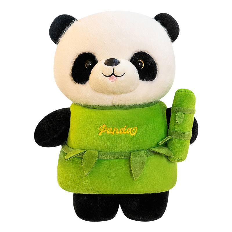 Bamboo Pipe Panda Plush Toy Doll Ornament-5