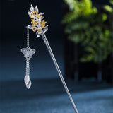 Ancient Style Twelve Flower Gods Sterling Silver Hairpin-9