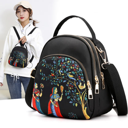 Fashion Country Style Ladies Literary Ethnic Simple Rucksack