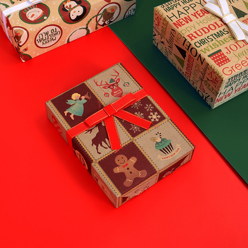 Christmas Gift Packaging Kraft Paper Vintage Gift Wrap