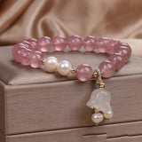 New Chinese Style Female Natural Strawberry Quartz Crystal Bracelet-2