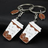 Creative Coffee Cup Paint Keychain Pendant