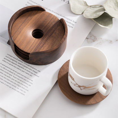 Wooden Black Walnut Tea Coaster Set