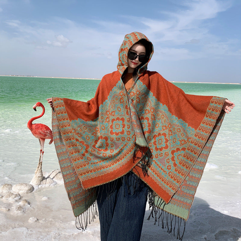 Ethnic Style Fall and Winter Photography Faux Cashmere Scarf Shawl-10