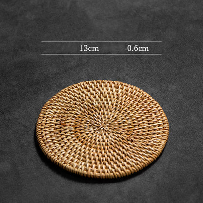 Rattan Coaster Set Tea Cup Holder Heat Insulation Non-slip Mat