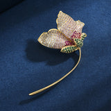 Temperament gemischte Farbe Zirkon Brosche Koreaner Anzug Mantelstift Schnalle