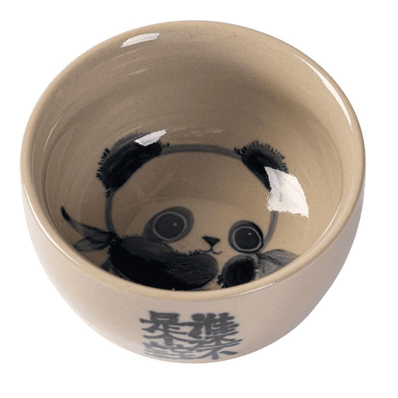 Grass And Wood Gray Hand Painted Panda Tea Cup Ceramic Household