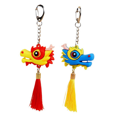 Fashionable Simple China Style Loong Dance Tassel Keychain-3