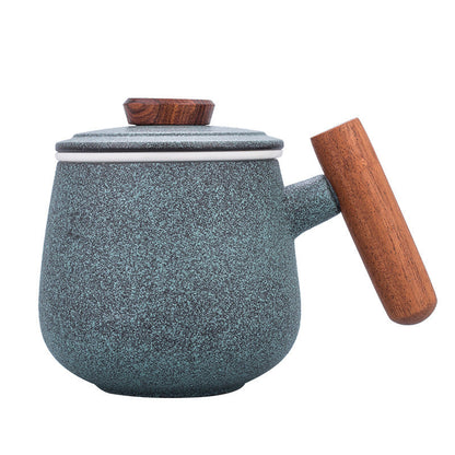 Bluestone Wooden Handle Mug Meeting Room Anti-scalding Tea Cup-4