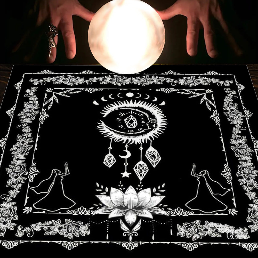 Tarot Table Cloth Moon Sun Lucky Tree Flannel Tablecloth-33