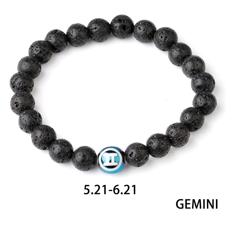 Constellations Couple Natural Lava Stone Bracelet-10