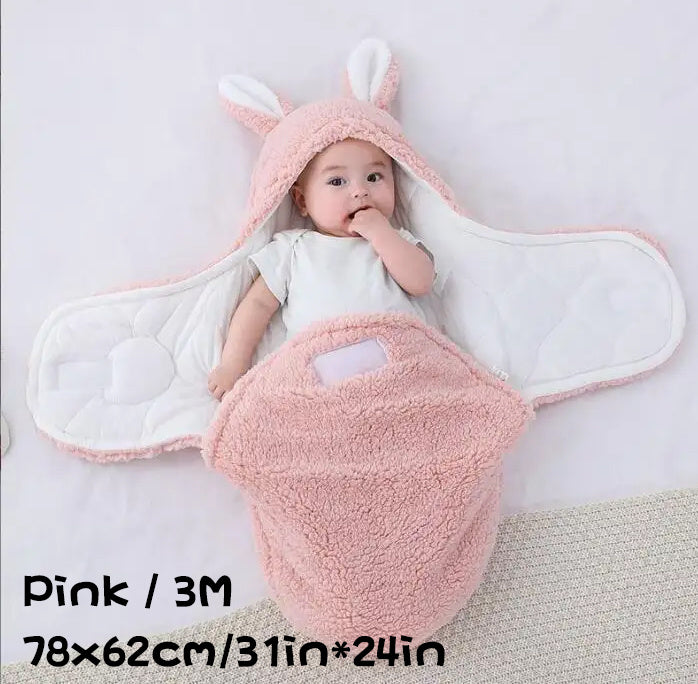 Super Soft Baby Sleeping Bag Fluffy Fleece Swaddle Blankets Unisex Baby Wrap