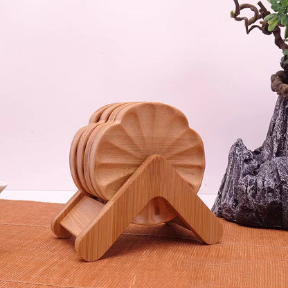 Bamboo Coaster Chinese Wooden Set Bracket