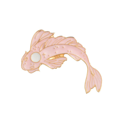 Good Luck Koi Alloy Brooch Four Color Oil Drip Clothing Accessories