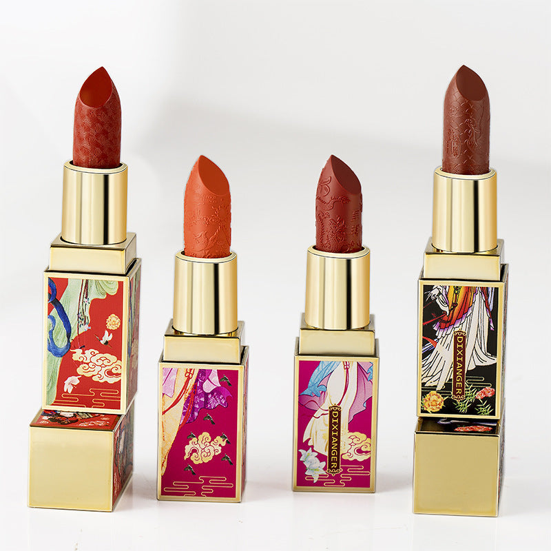 Chinese Style Seven Fairies Carved Lipstick Set-5