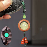 Couple Lucky Rosewood Ring Luminous Keychain-4