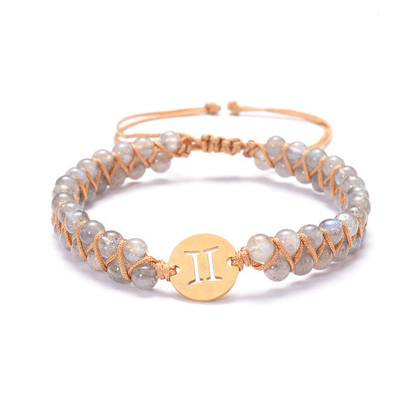 Constellations Handwoven Natural Agate Bracelet