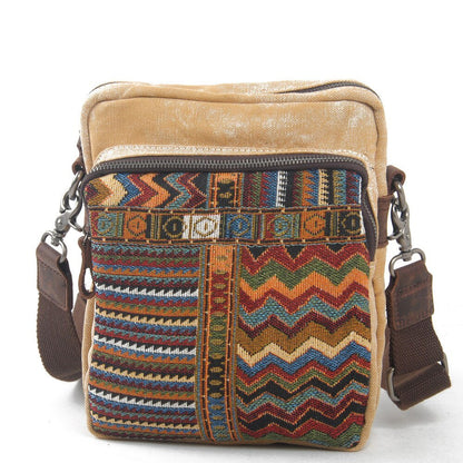 Women's canvas shoulder bag ethnic style