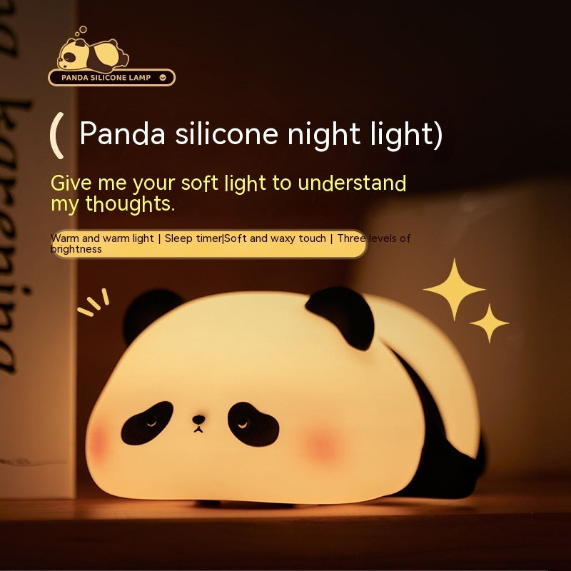 Children's Bedroom Decoration Cartoon Panda Silicone Night Lights-3