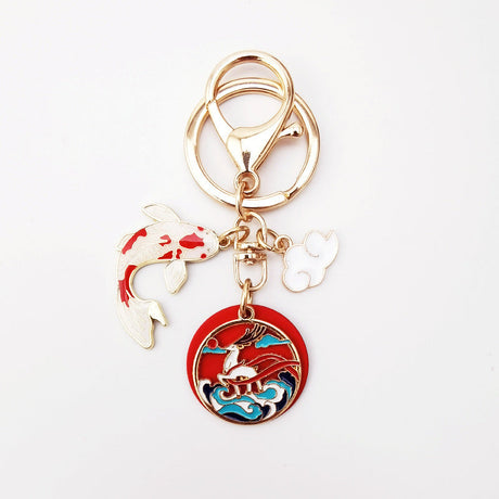 Chinese Style Good Luck Koi Fairy Deer Cloud Keychain-7