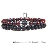 Volcanic Stone Frosted Agate Micro Zirconia Stretch Bracelet