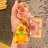 China Popular Creative Light Pull Capybara Doll Keychain-6