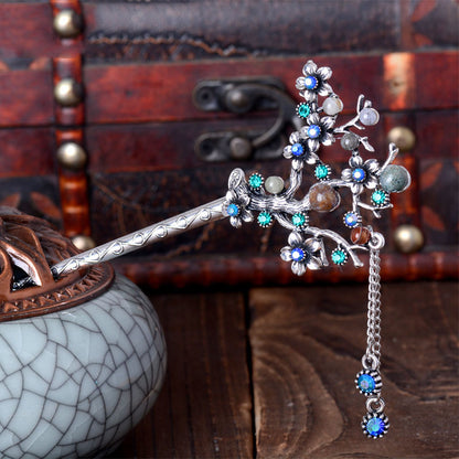 Delicate Antique Branch Silver Hairpin