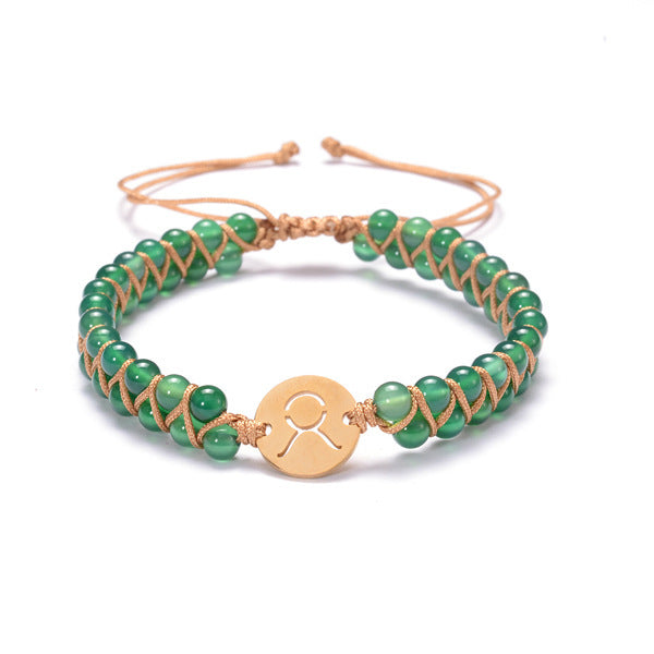 Constellations Handwoven Natural Agate Bracelet