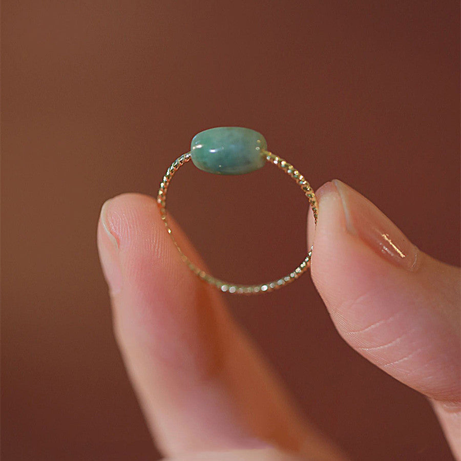 Ran Jade Bead DIY Design Fashion Ring