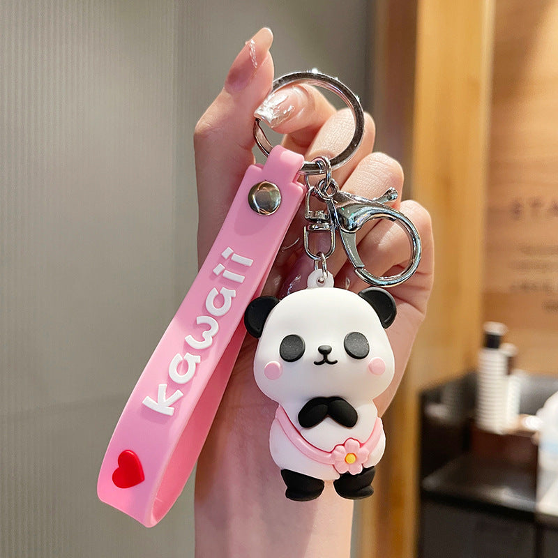 Cute Bib Panda Keychain For Male and Female Students-2